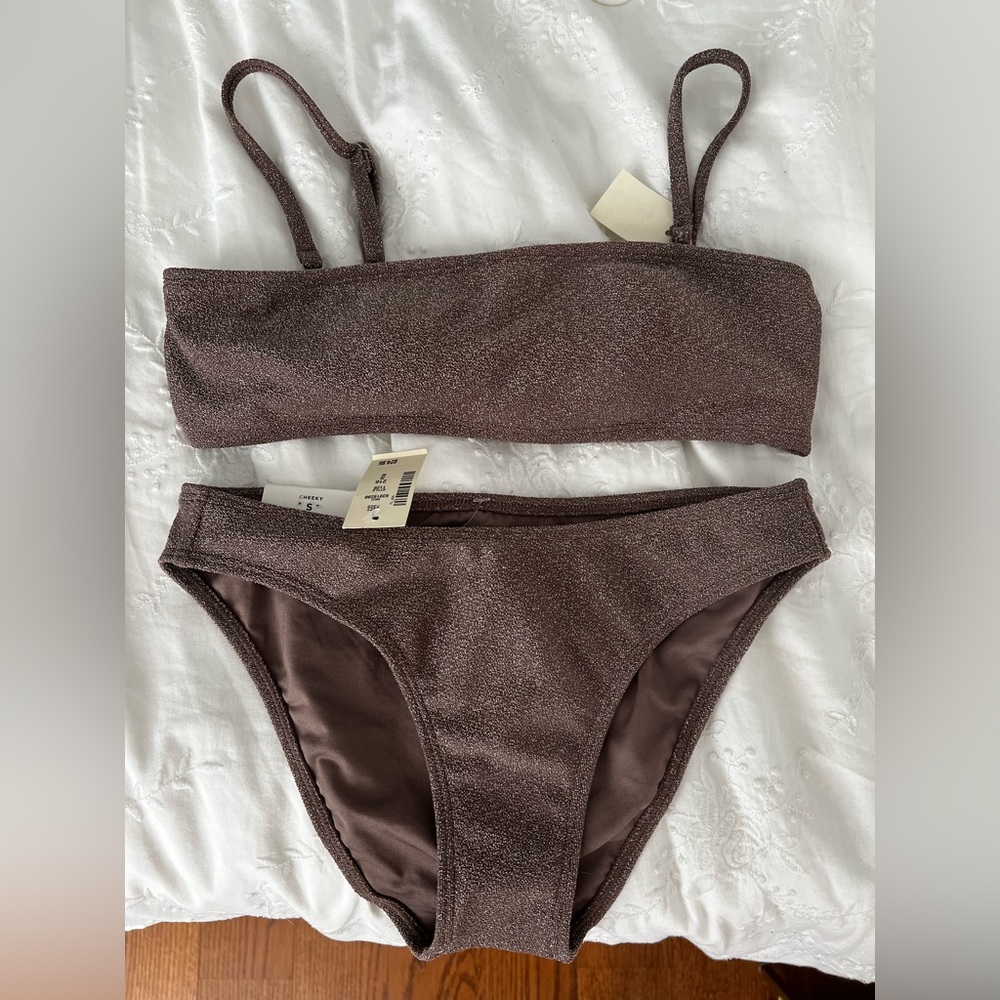 NWT Sparkly Brown Bikini